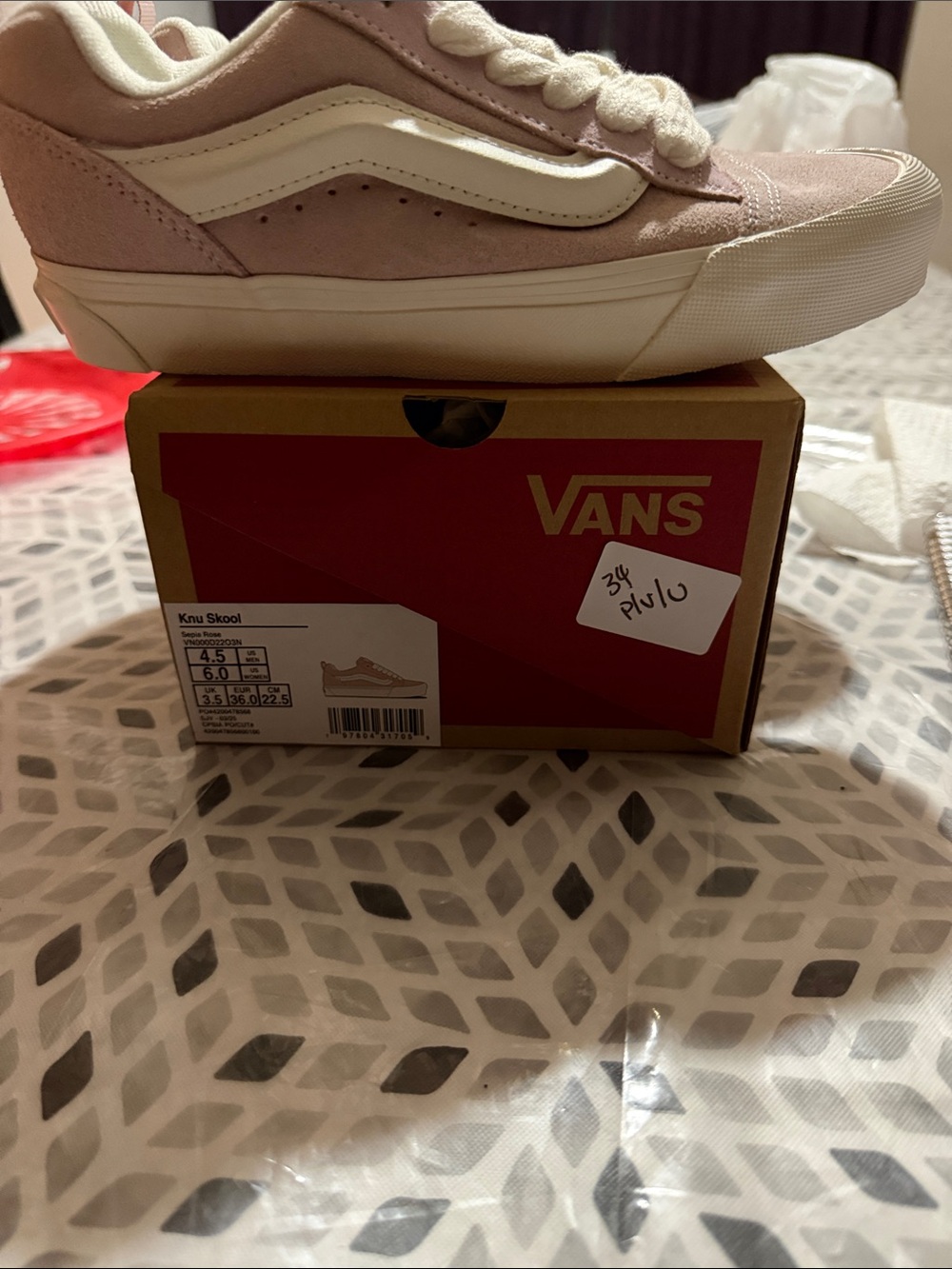 Vans Kids Old Skool Sneakers in Light Pink and White